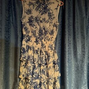Express Cream Mini Dress with Navy Floral Print